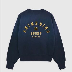 Anine Bing Rod League Sweatshirt in Washed Navy Sz M